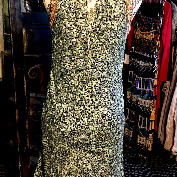 Anthropologie VARUN BAHL Lt Blue Sequin Embroidered Party Short Occasion Dress~2 - Picture 6 of 12